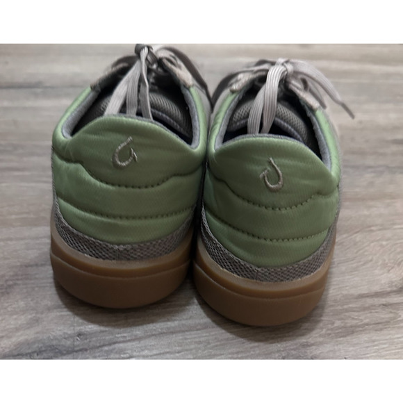 NWOB OLUKAI Punini Court Shoes Men’s 8 Suede Taupe Sage Leather Mesh Gum Sole - Picture 6 of 7